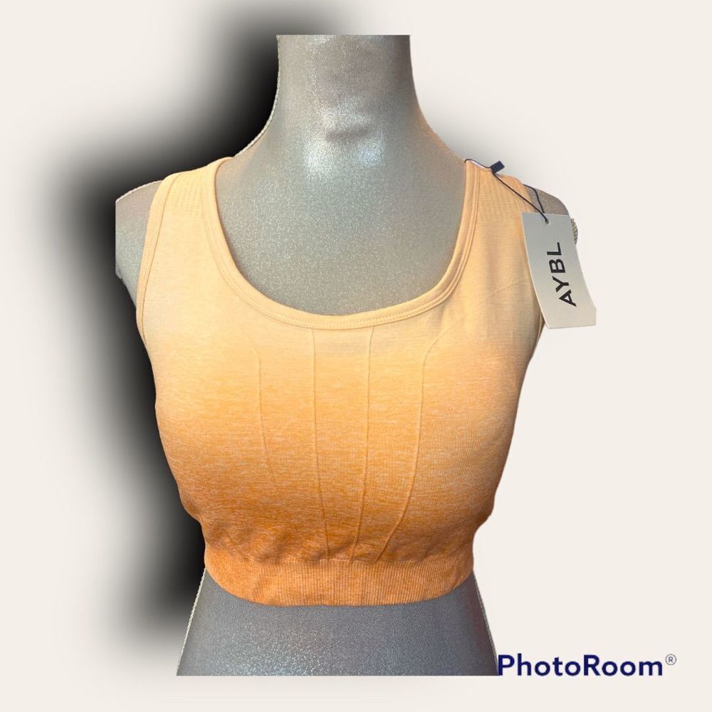 NEW ABYL NWT PULSE Ombré Racerback Cutout Back Padded Sports Bra Size L